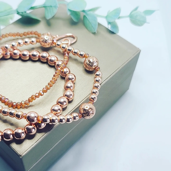 Hematite glass set of 3 bracelet - Picture 3 of 3